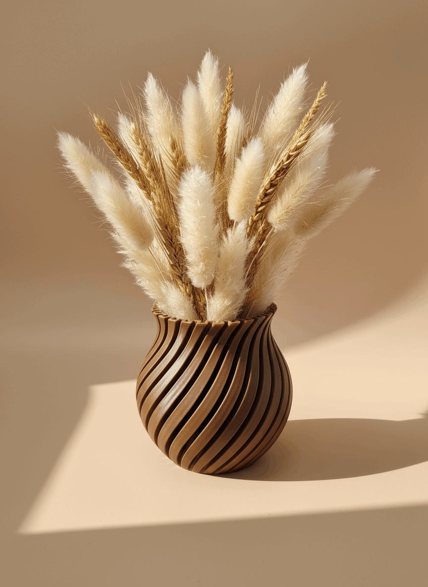 Short Spiral Curvy Vase - Toys Decor & More