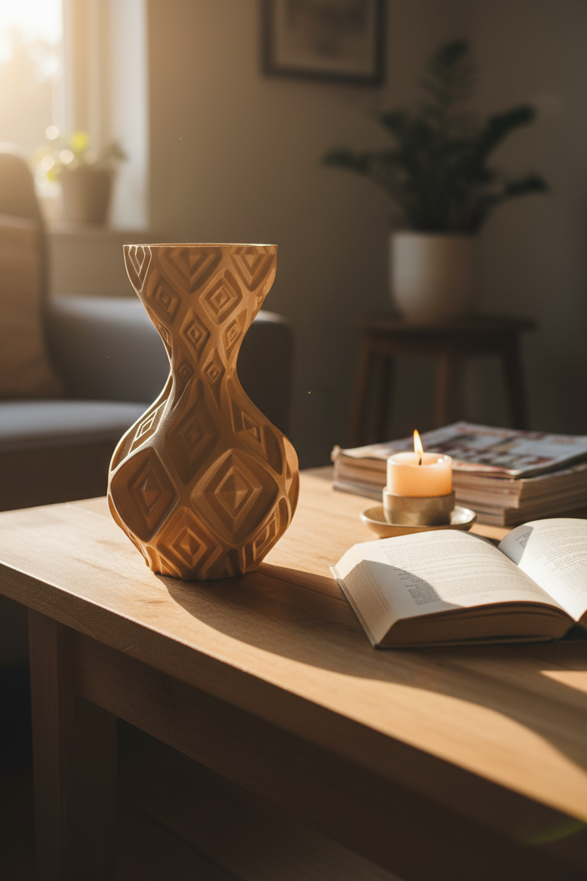 Diamond Ripple Curved Vase - Toys Decor & More