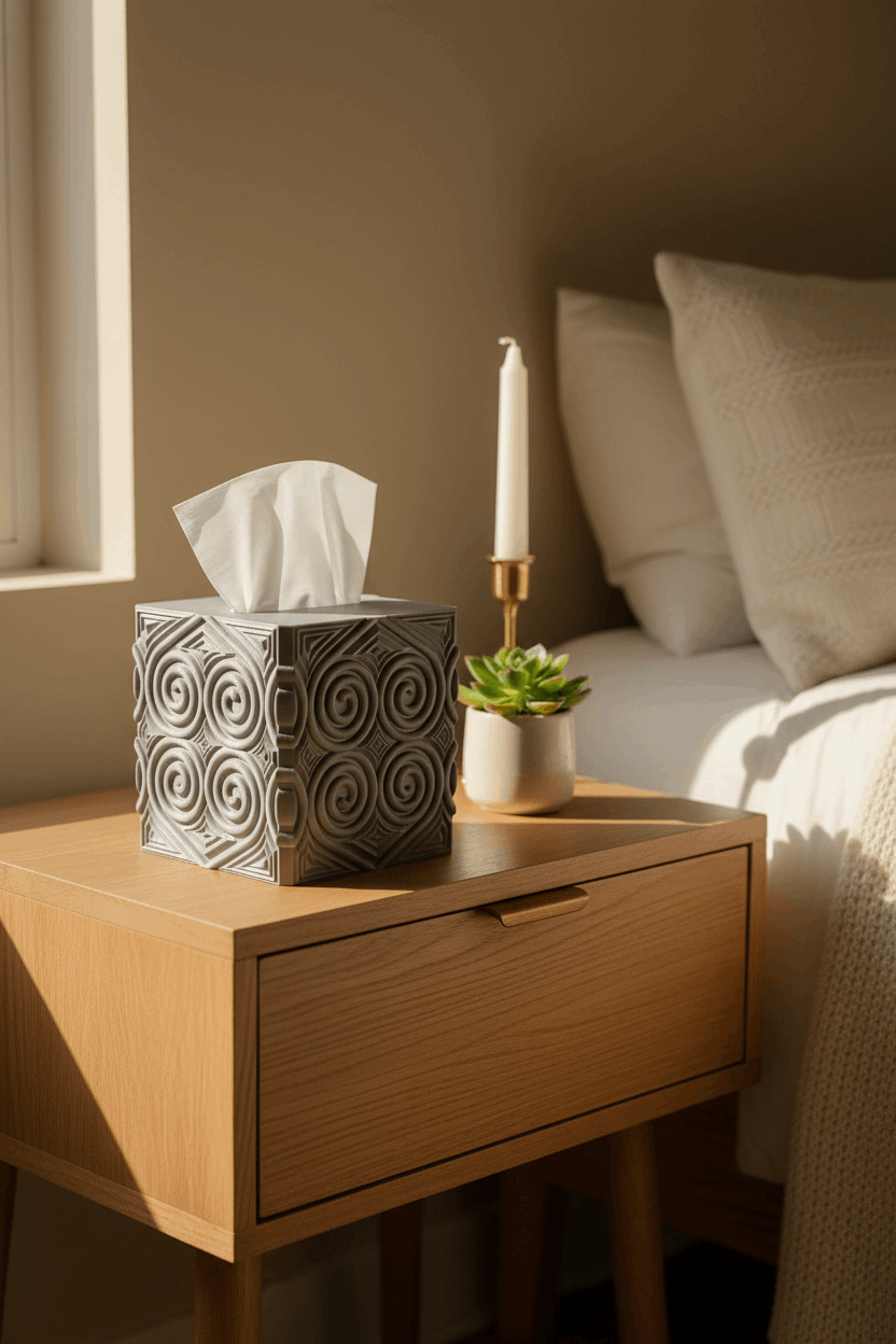 Heart Swirl Tissue Box Cover - Toys Decor & More