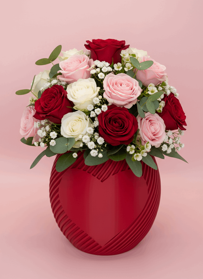 Spiral Vase with Heart - Toys Decor & More