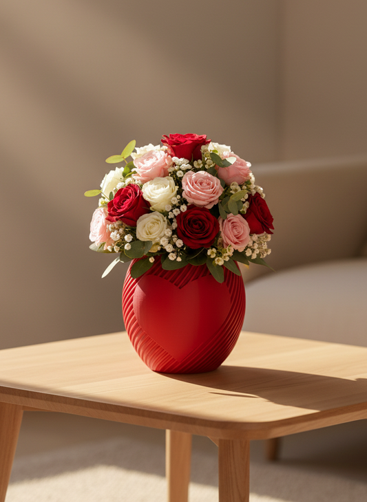 Spiral Vase with Heart - Toys Decor & More