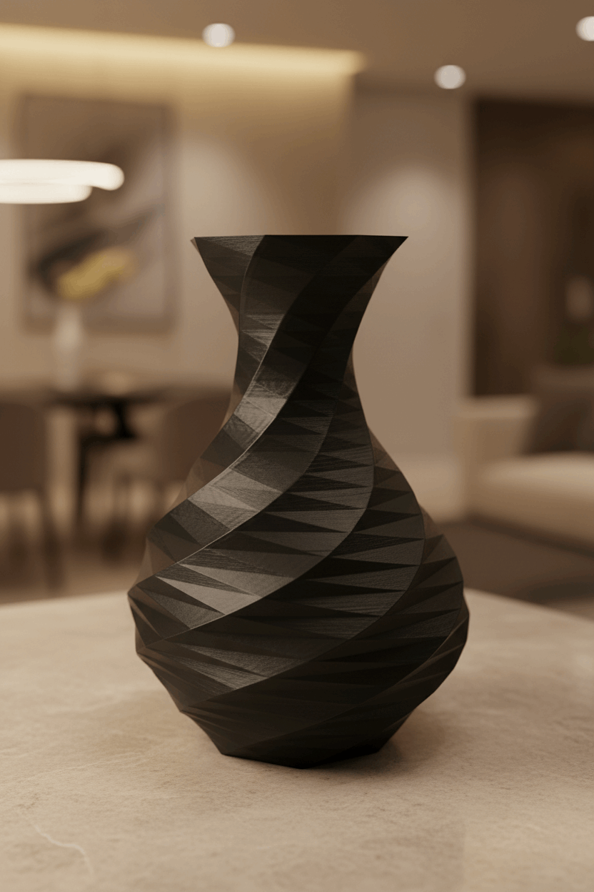 Octagonal Spiral Curved Vase - Toys Decor & More
