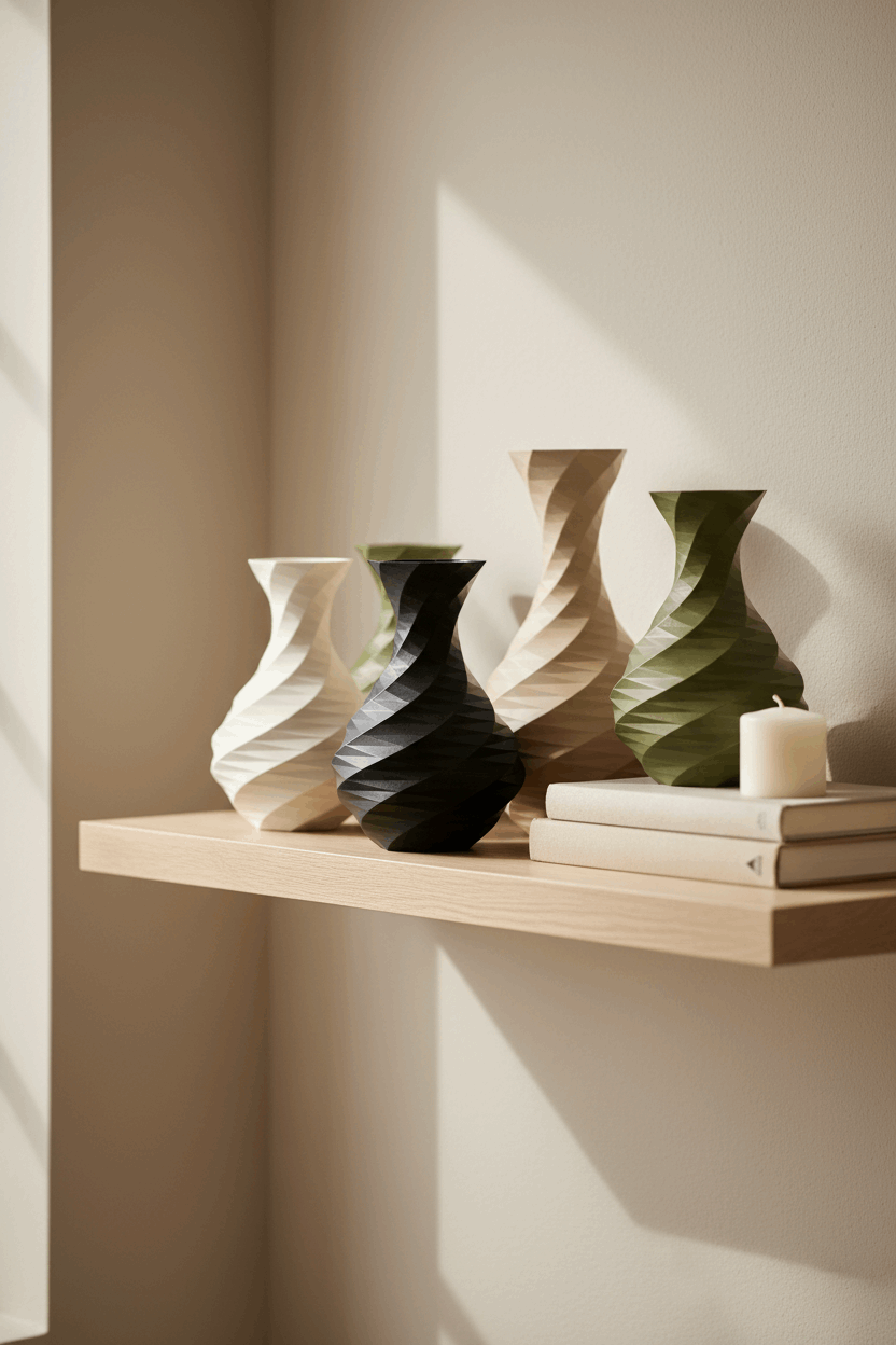 Octagonal Spiral Curved Vase - Toys Decor & More
