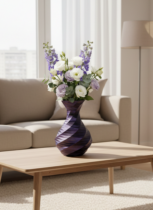 Octagonal Spiral Curved Vase - Toys Decor & More