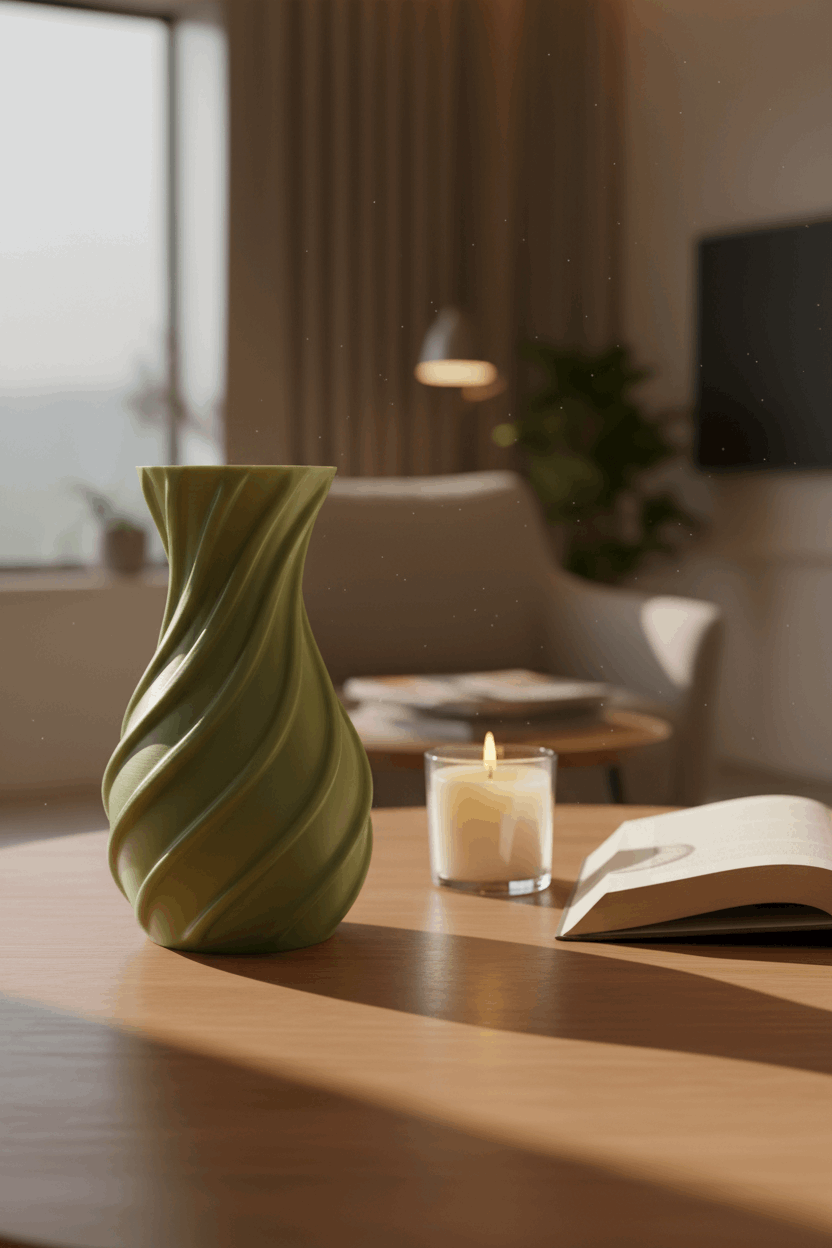 Simple Spiral Curved Vase - Toys Decor & More