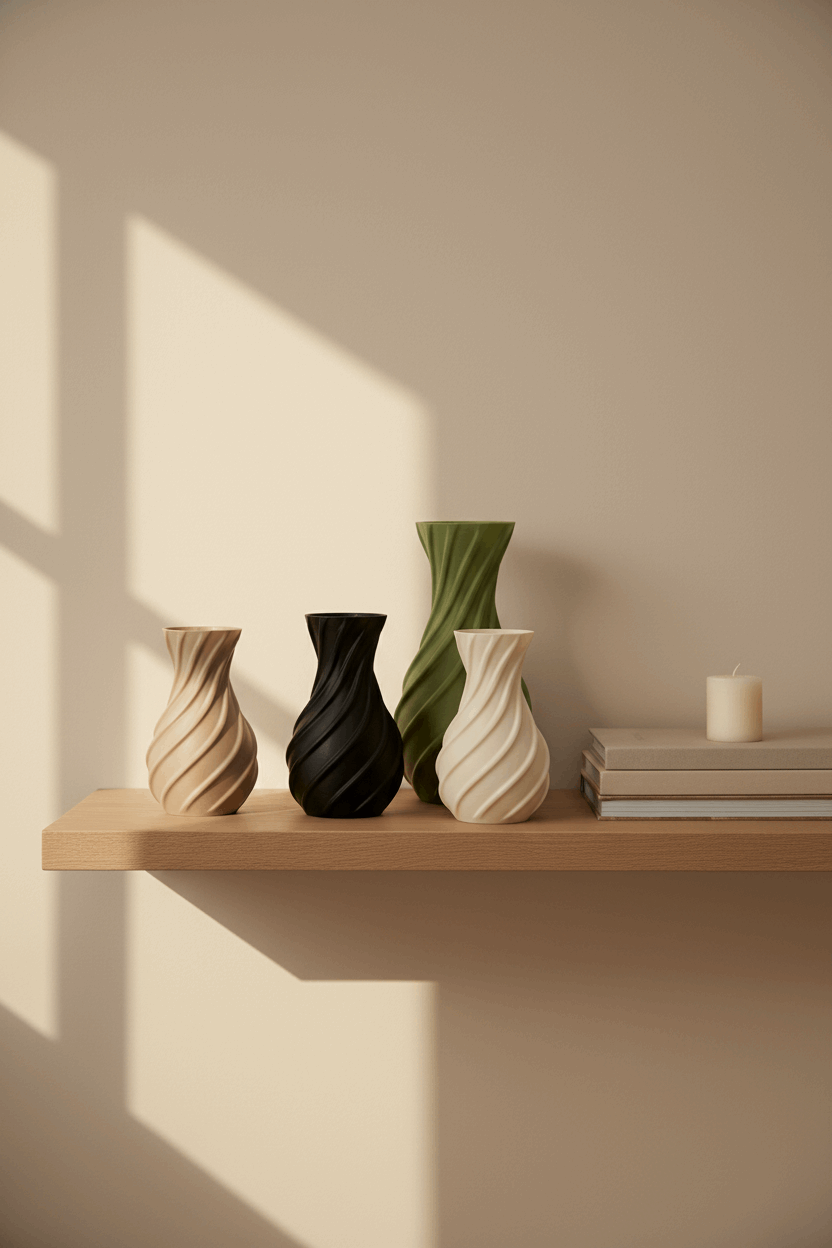 Simple Spiral Curved Vase - Toys Decor & More