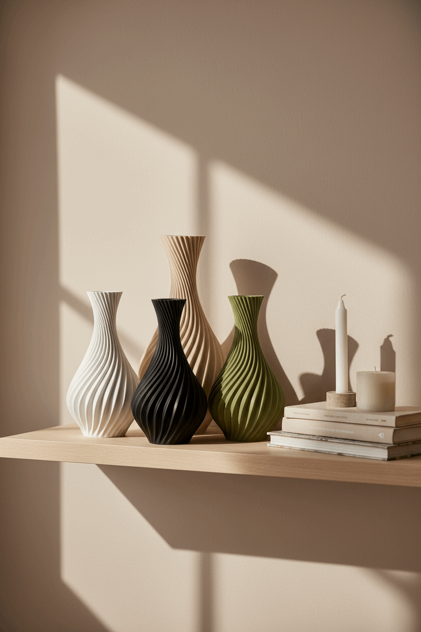 Elegant Spiral Curved Vase - Toys Decor & More