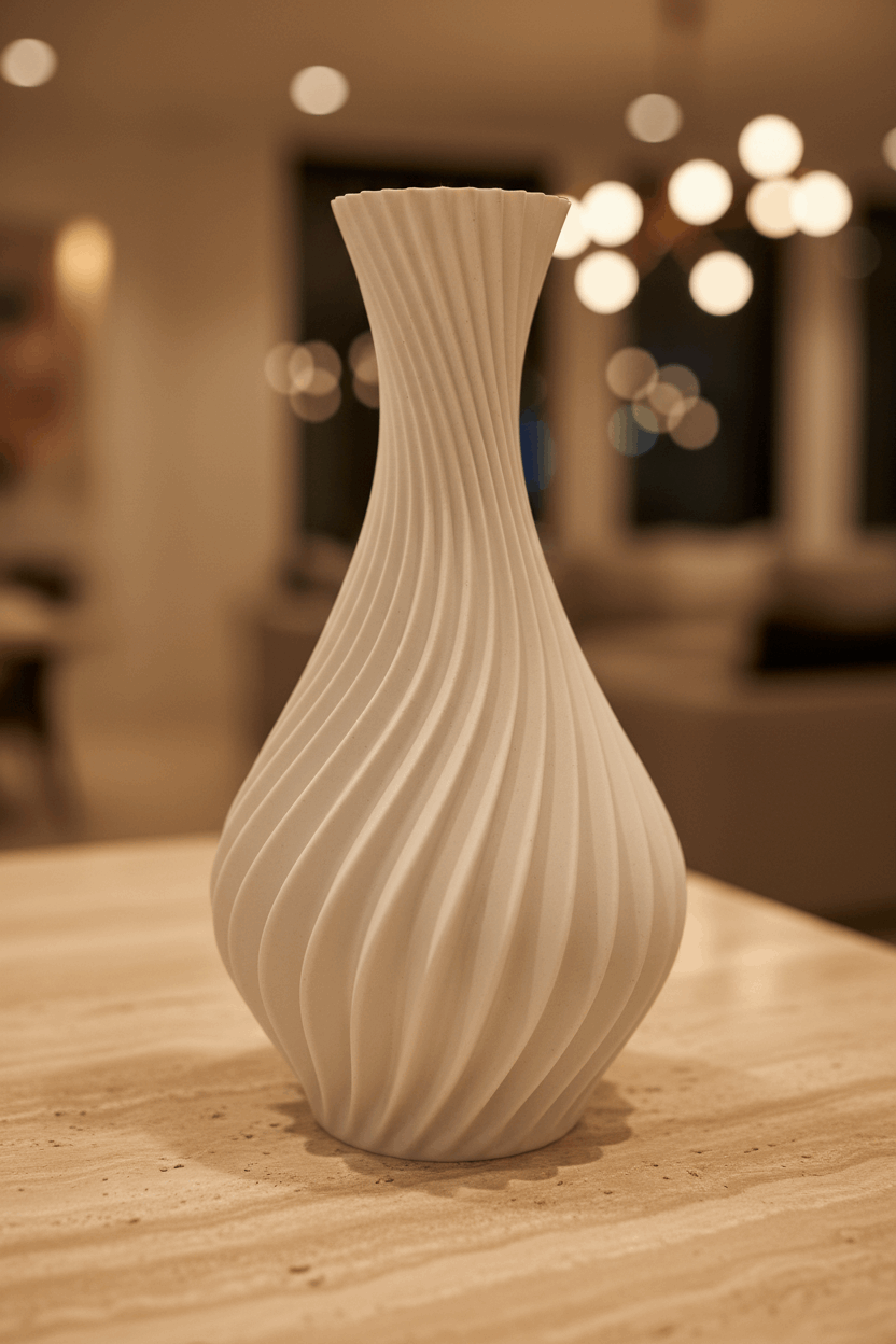 Elegant Spiral Curved Vase - Toys Decor & More