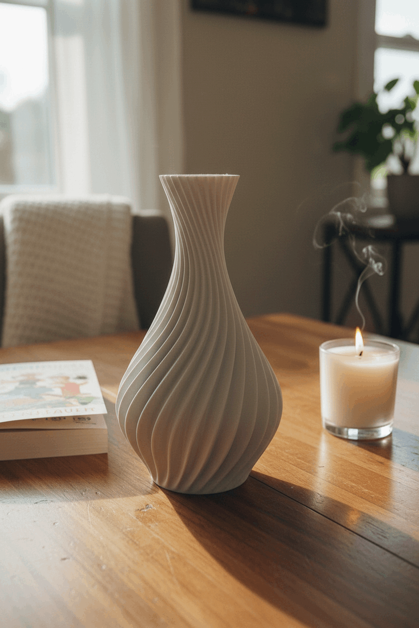 Elegant Spiral Curved Vase - Toys Decor & More