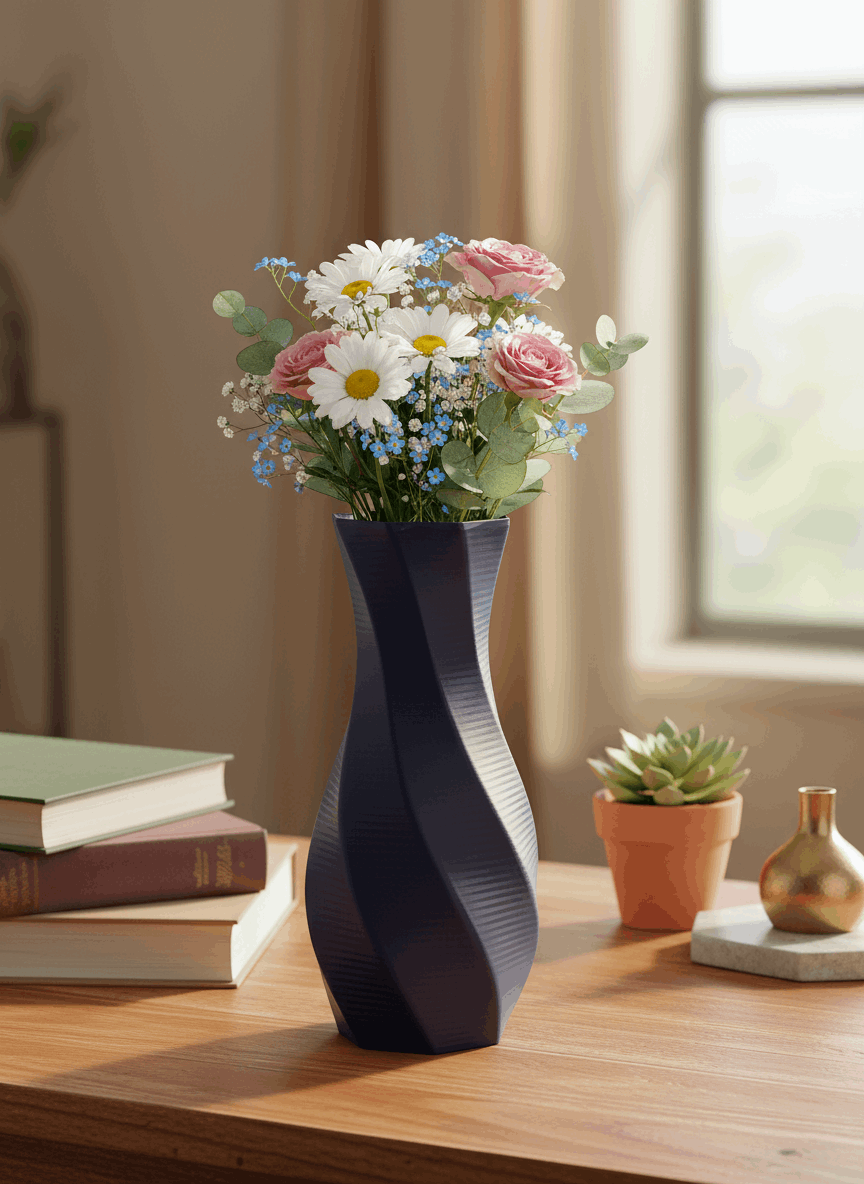Octagonal Style Curved Vase - Toys Decor & More