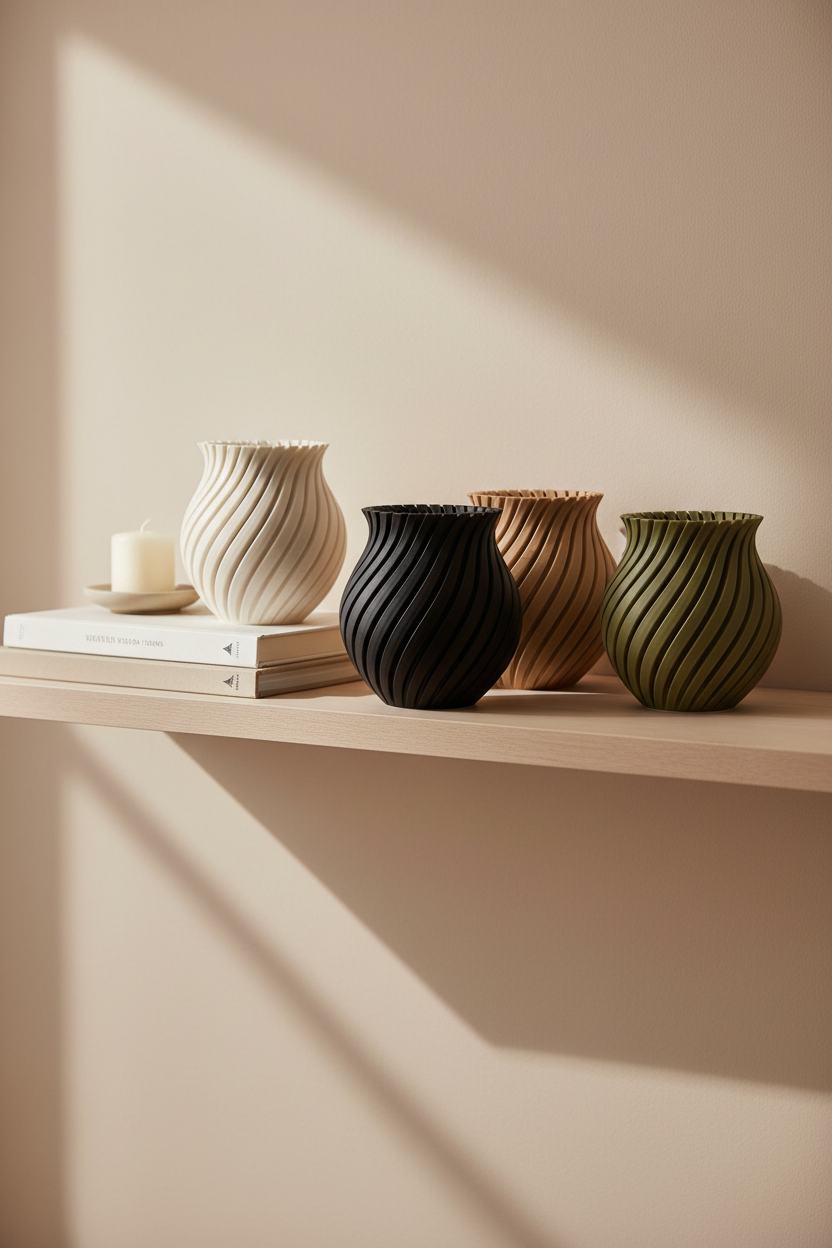 Short Spiral Curvy Vase - Toys Decor & More