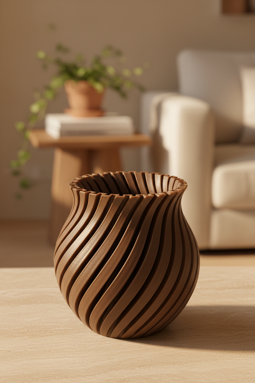 Short Spiral Curvy Vase - Toys Decor & More