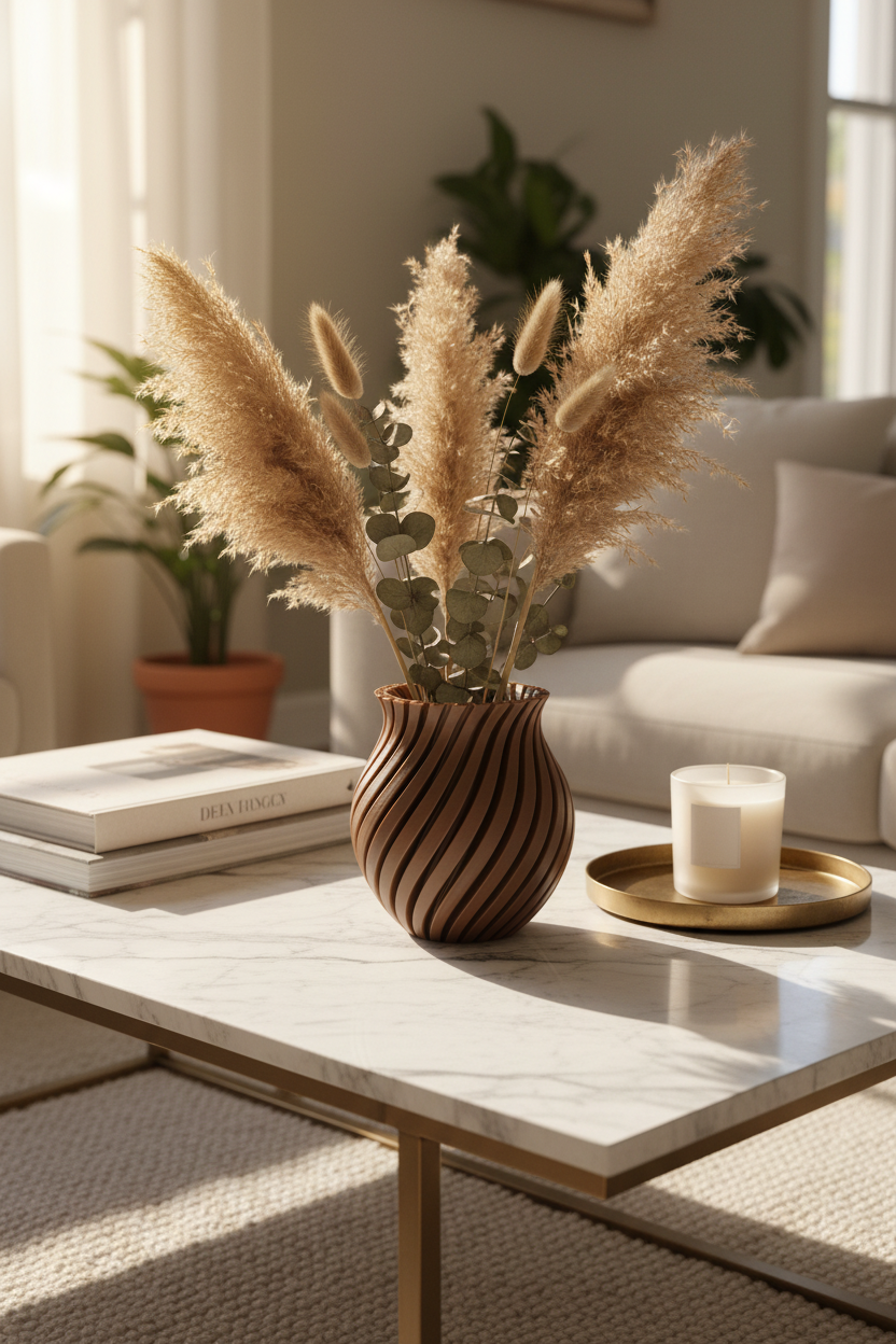 Short Spiral Curvy Vase - Toys Decor & More