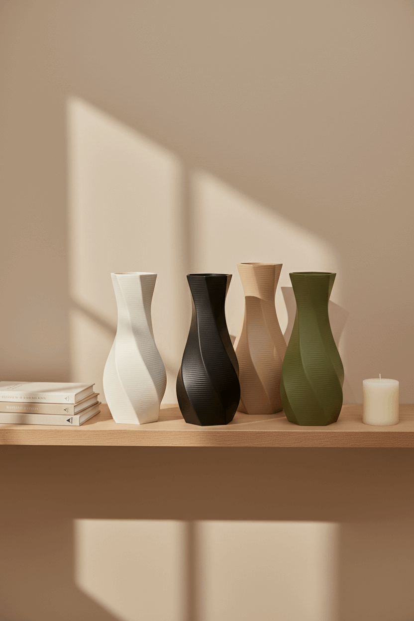 Hex Style Curved Vase - Toys Decor & More