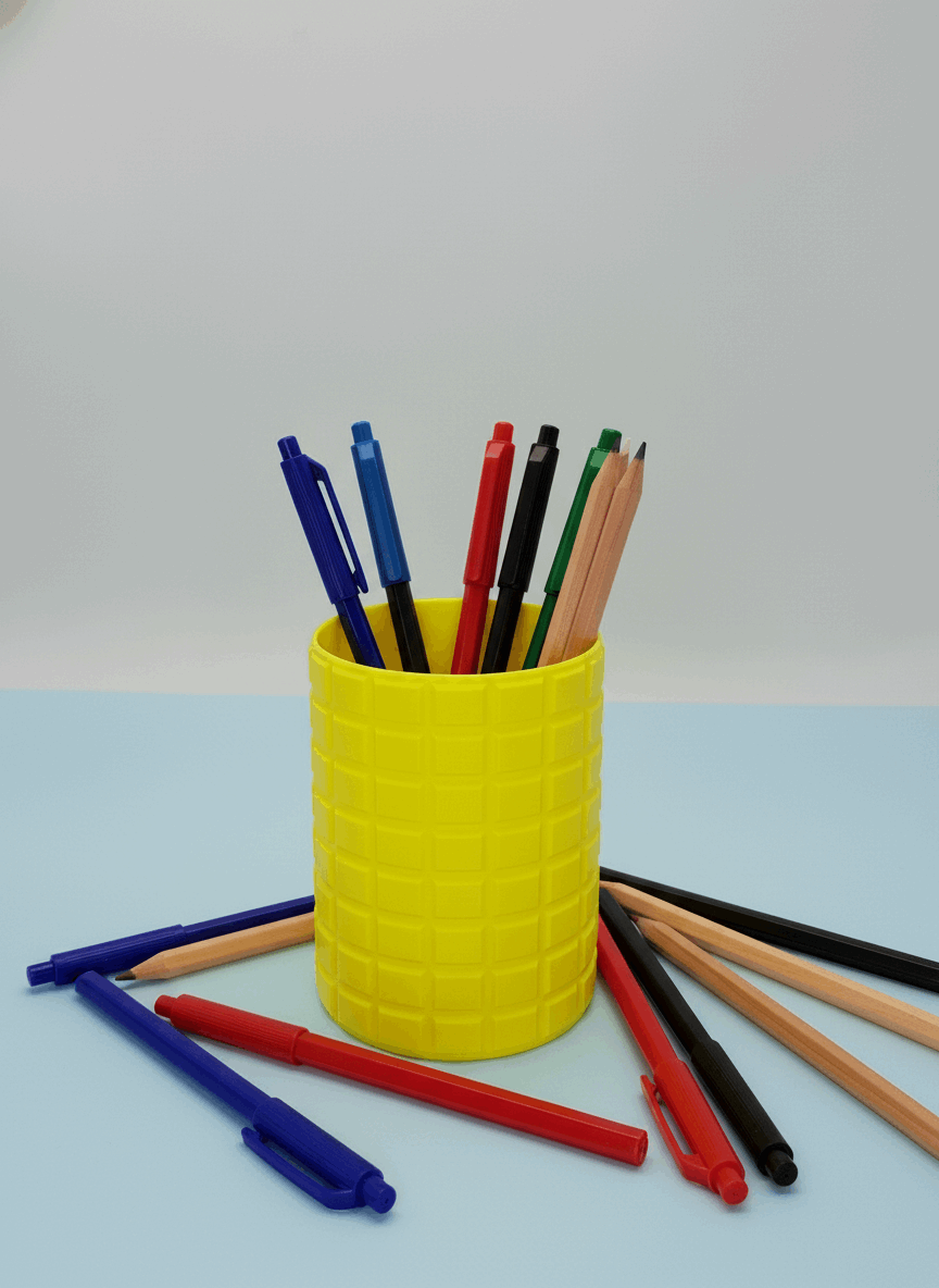 Grid Pattern Pencil Pot - Toys Decor & More