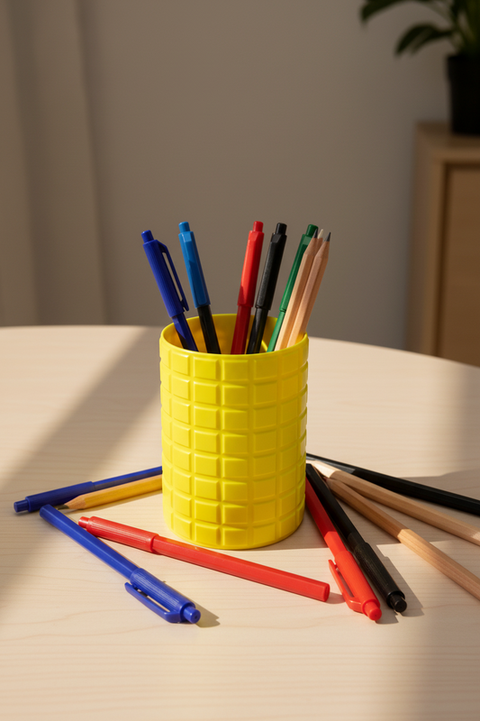 Reverse Grid Grid Pattern Pencil Pot