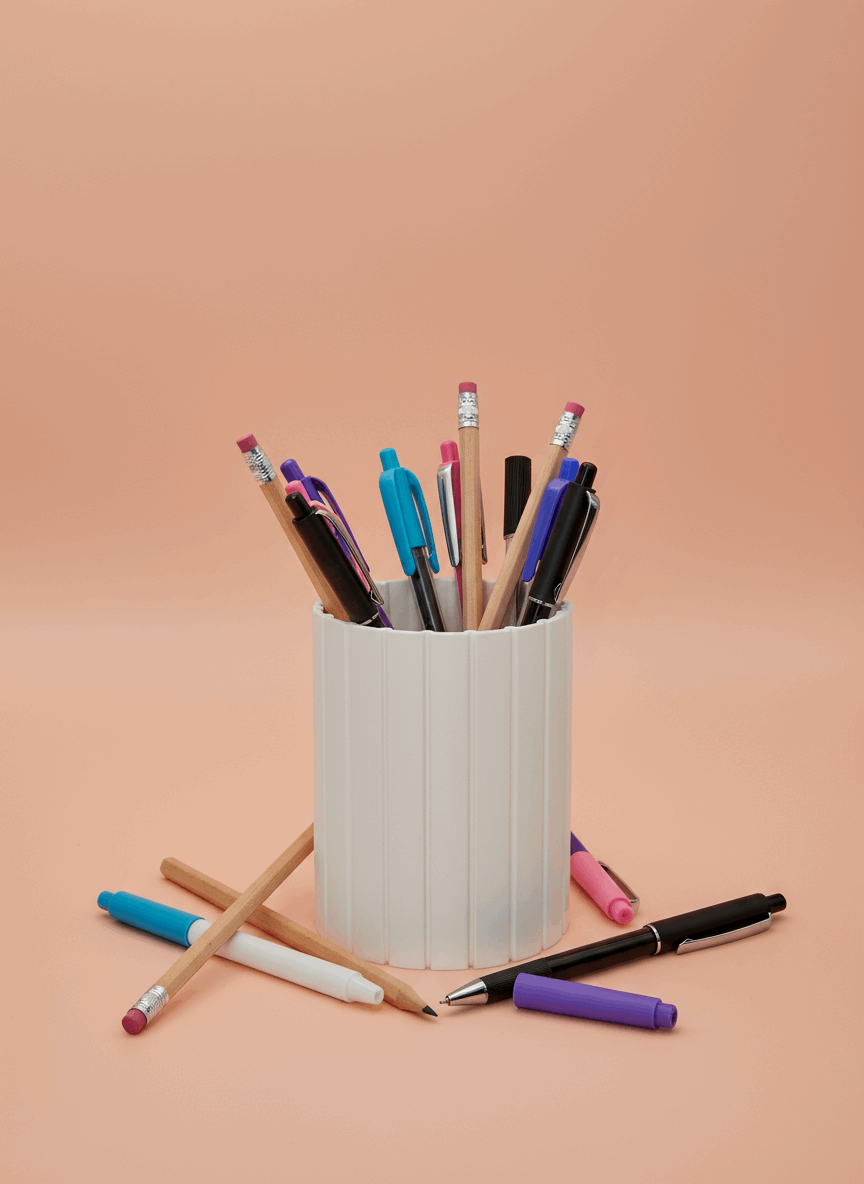 Straight Cut Pattern Pencil Pot - Toys Decor & More