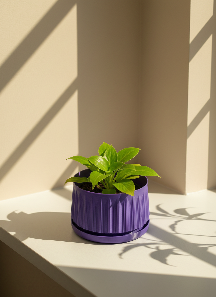 Striped Pillar Starter Planter with Drainage - Toys Decor & More