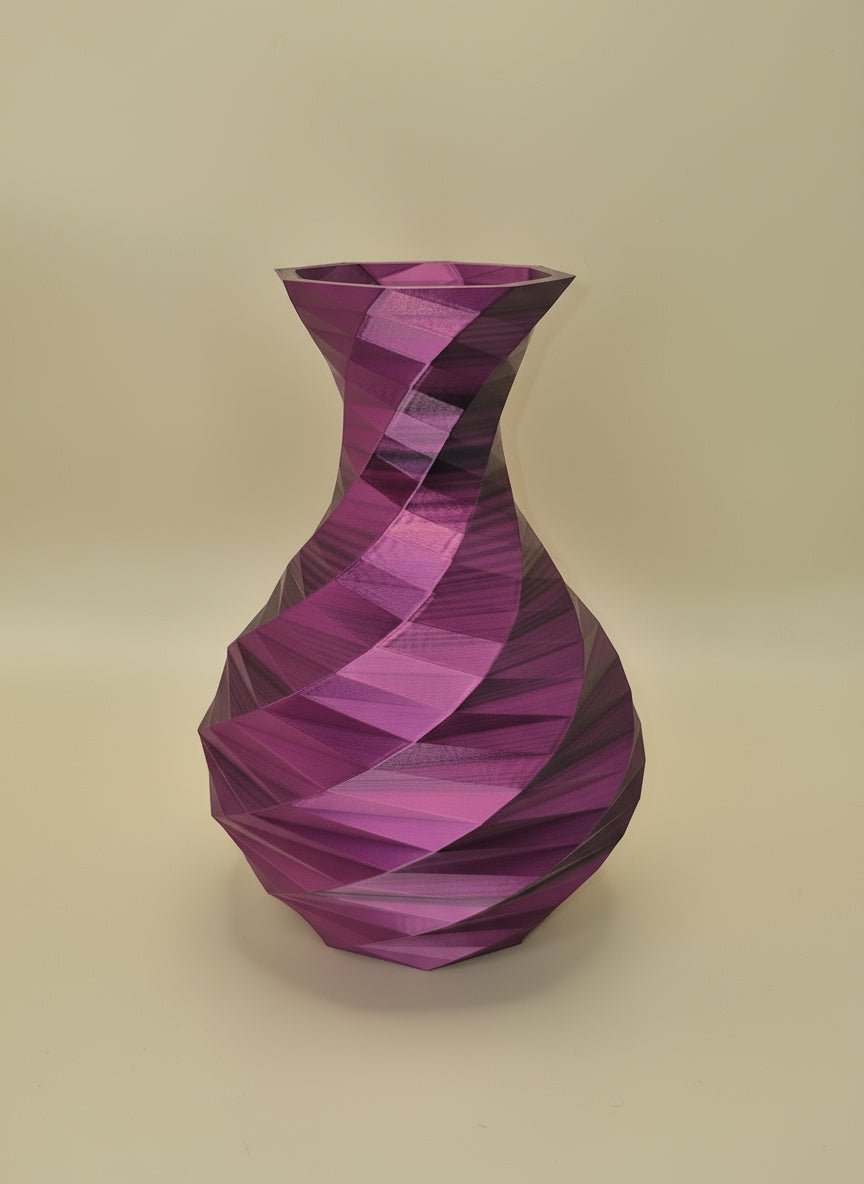 Octagonal Spiral Curved Vase - Toys Decor & More