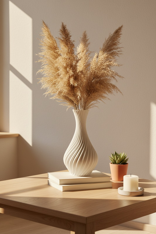 Elegant Spiral Curved Vase