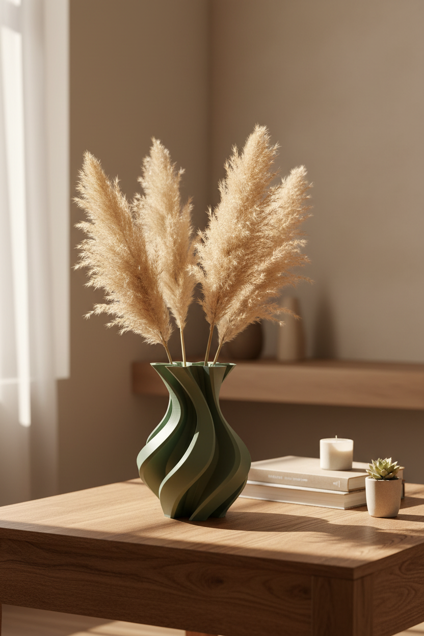 Twisted Asterisk Curved Vase