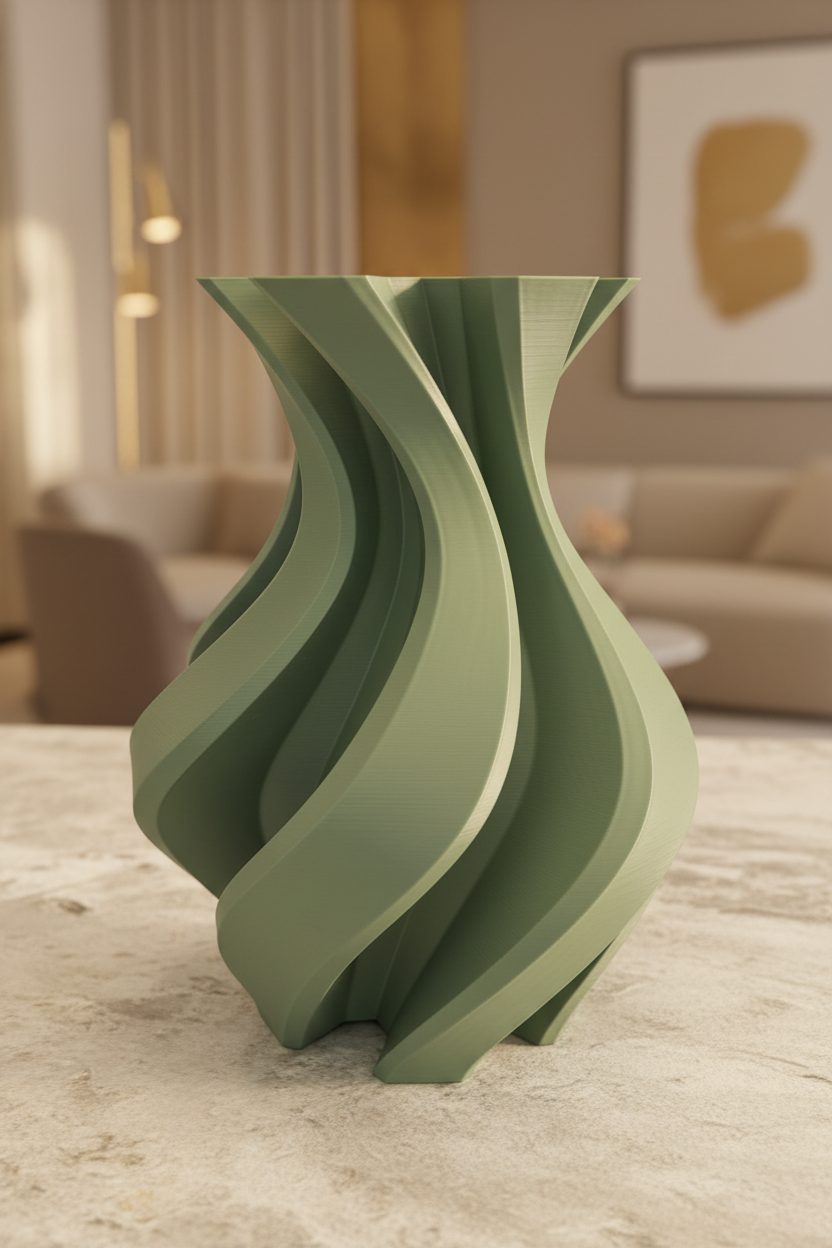 Twisted Asterisk Curved Vase