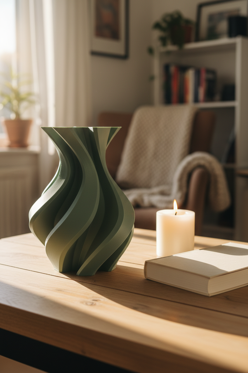 Twisted Asterisk Curved Vase