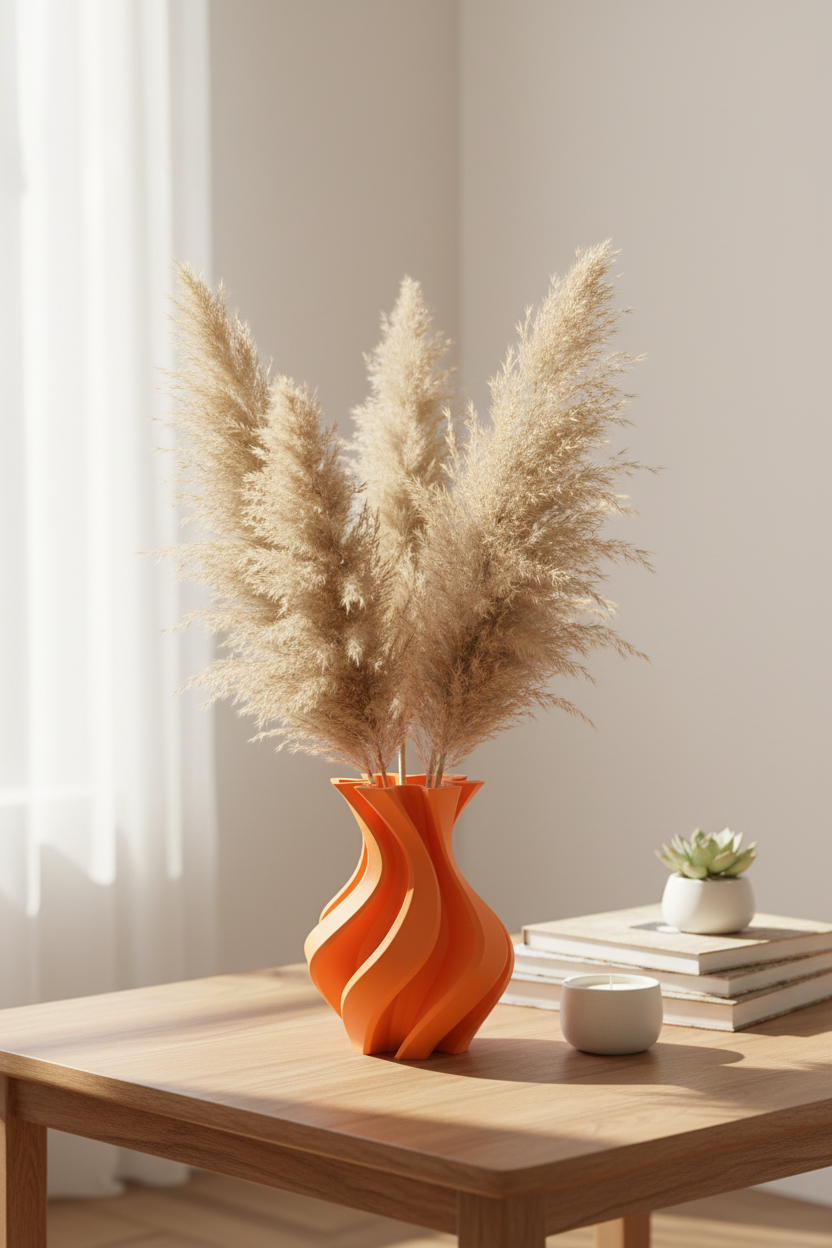 Twisted Asterisk Curved Vase