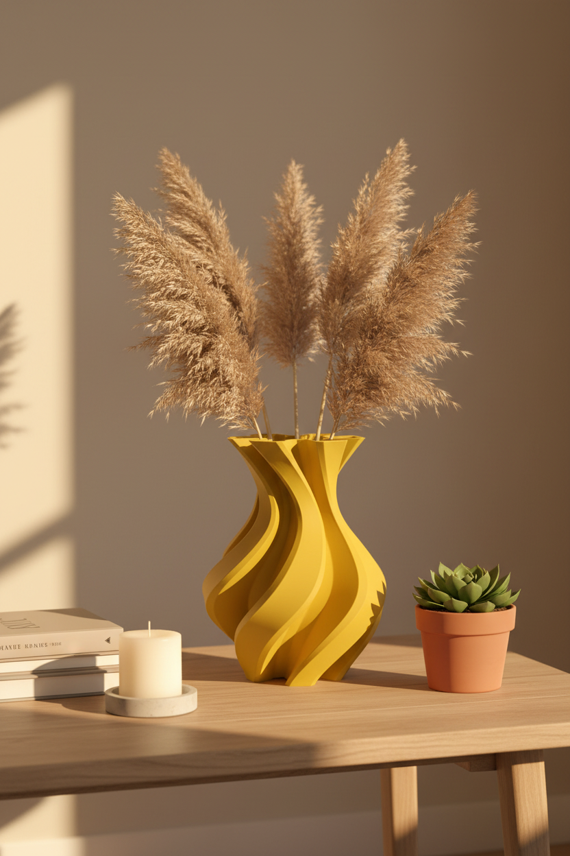 Twisted Asterisk Curved Vase