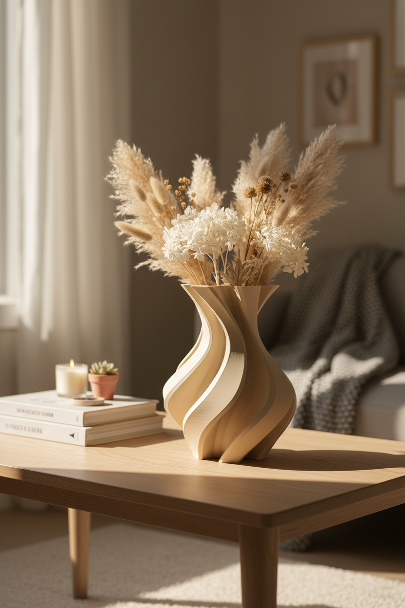Twisted Asterisk Curved Vase