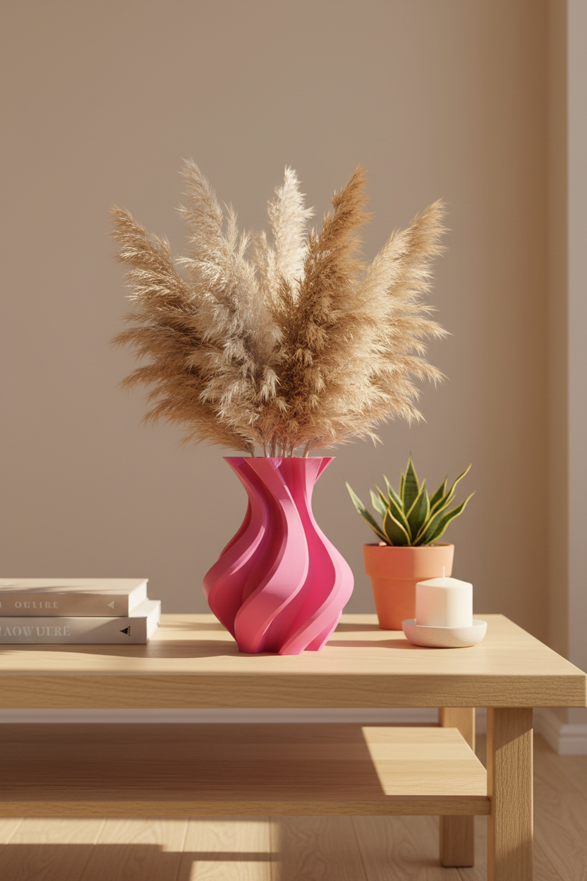 Twisted Asterisk Curved Vase