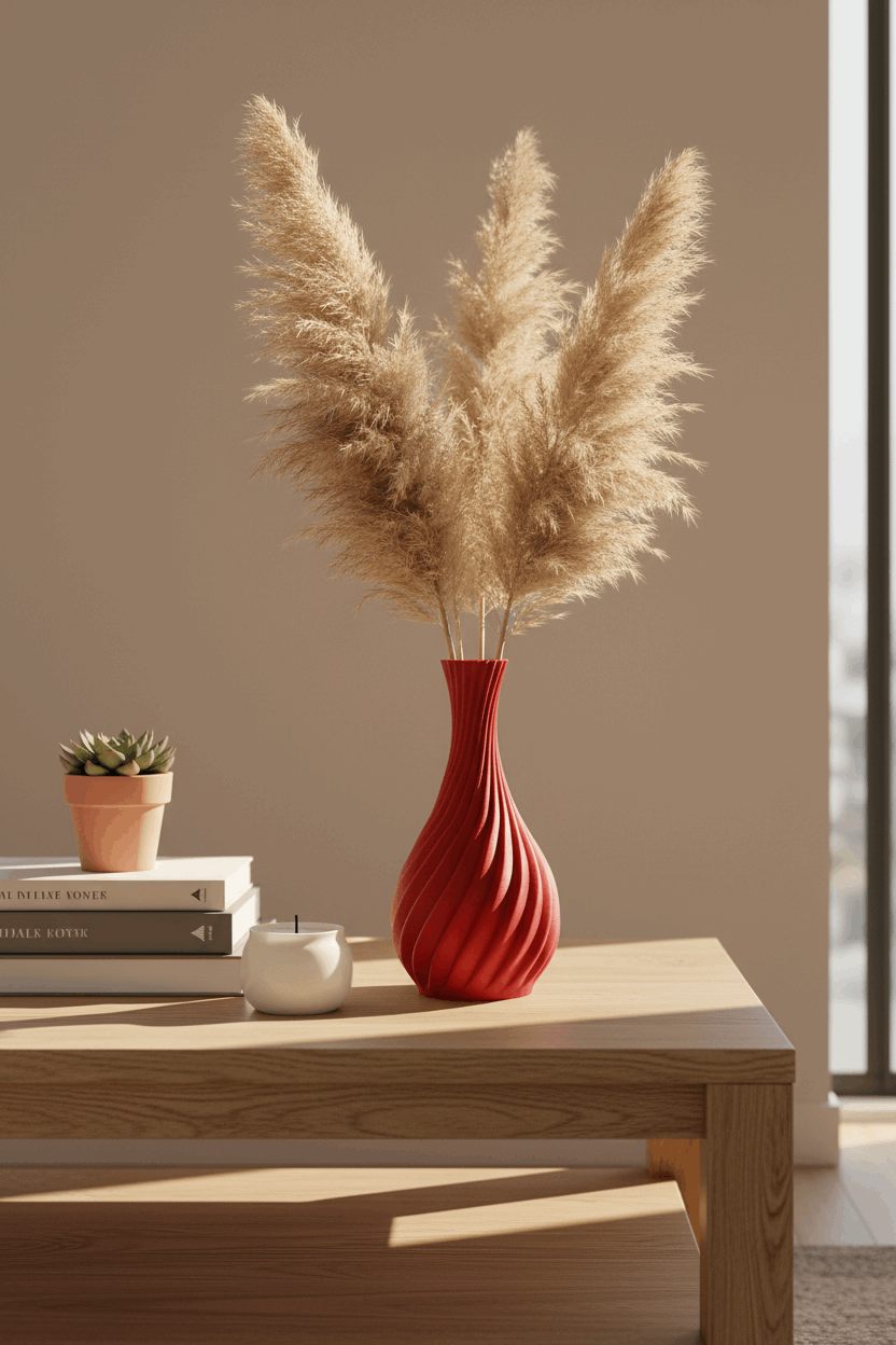 Natural Spiral Curved Vase