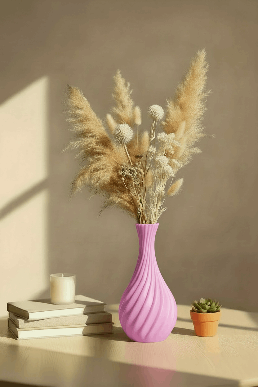 Natural Spiral Curved Vase