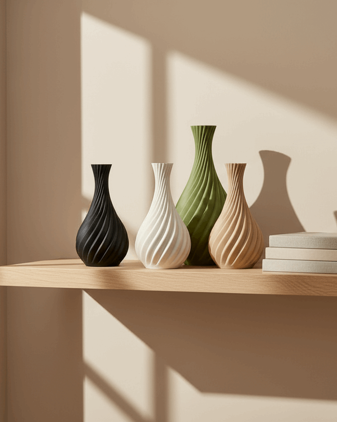 Natural Spiral Curved Vase - Toys Decor & More