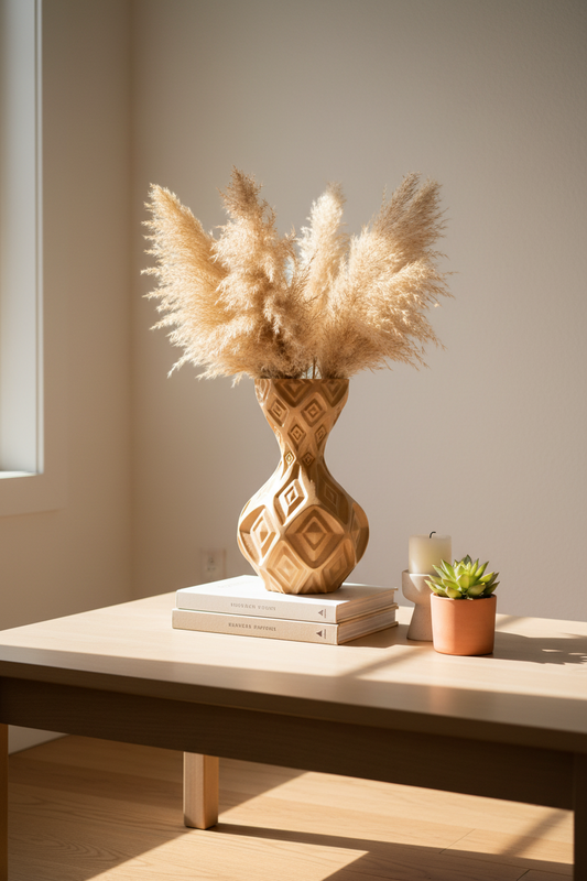 Diamond Ripple Curved Vase