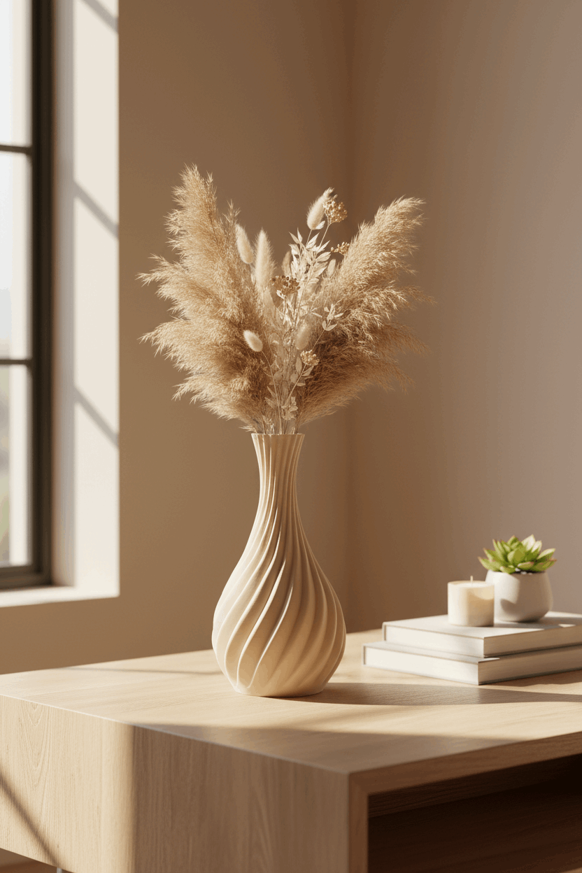 Natural Spiral Curved Vase