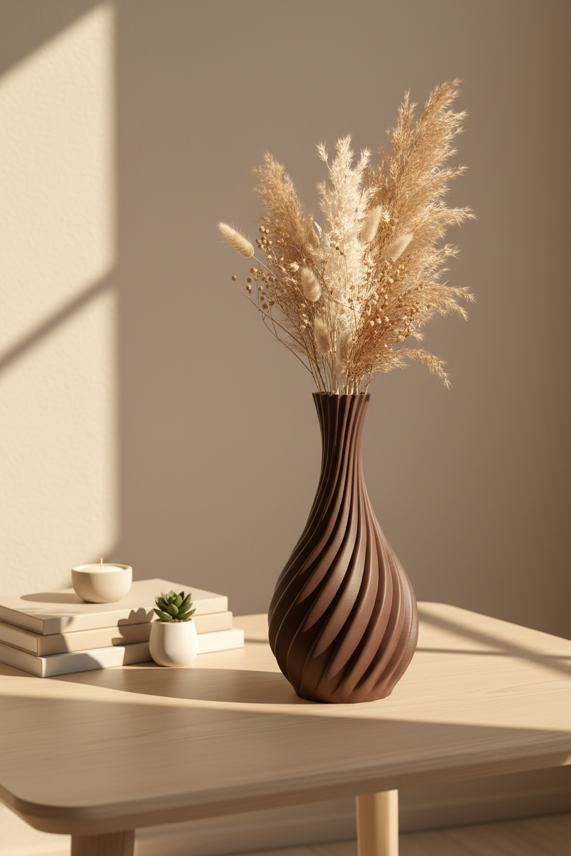 Natural Spiral Curved Vase