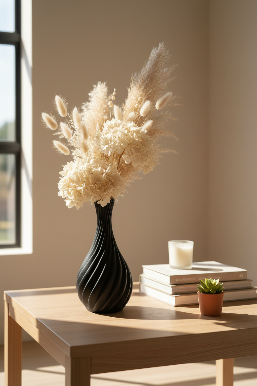 Natural Spiral Curved Vase