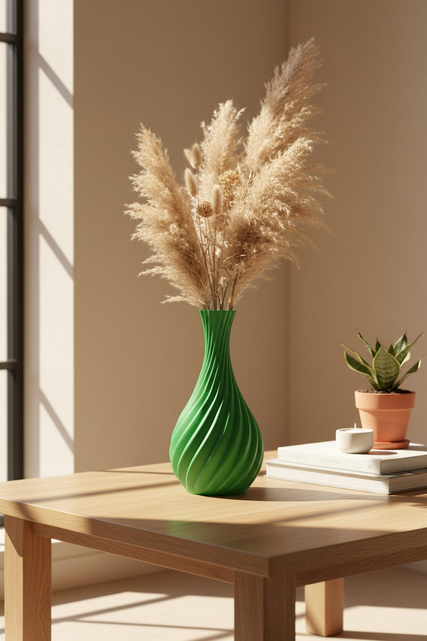 Natural Spiral Curved Vase