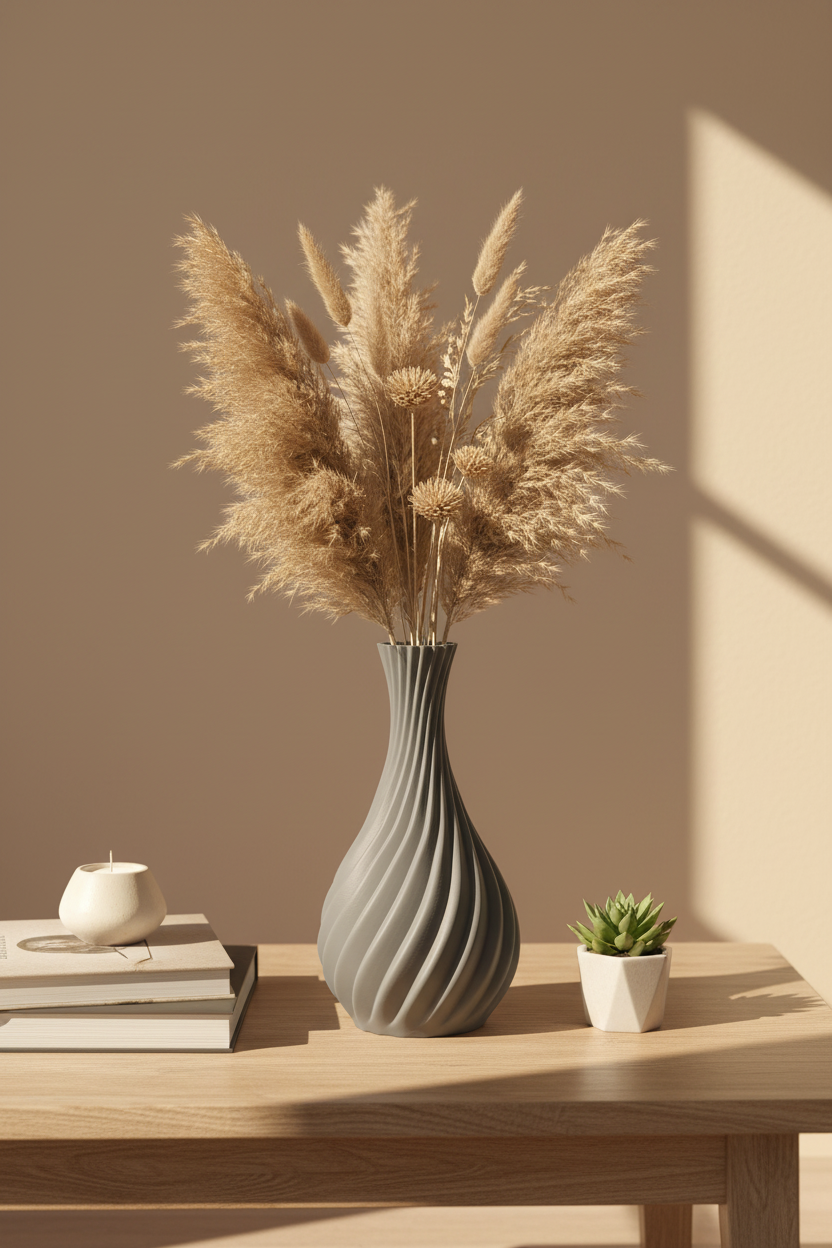 Natural Spiral Curved Vase