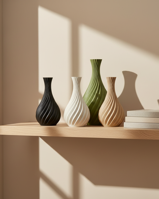 Natural Spiral Curved Vase