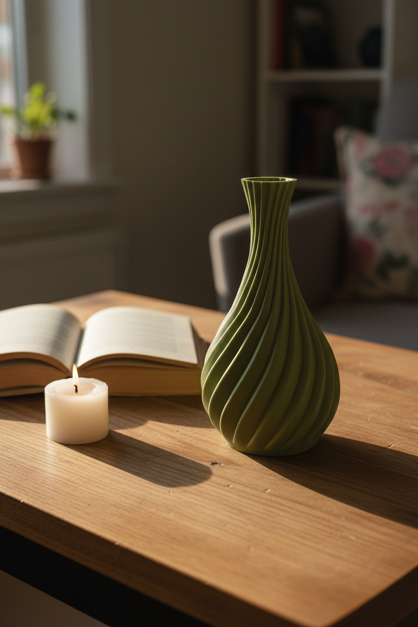 Natural Spiral Curved Vase