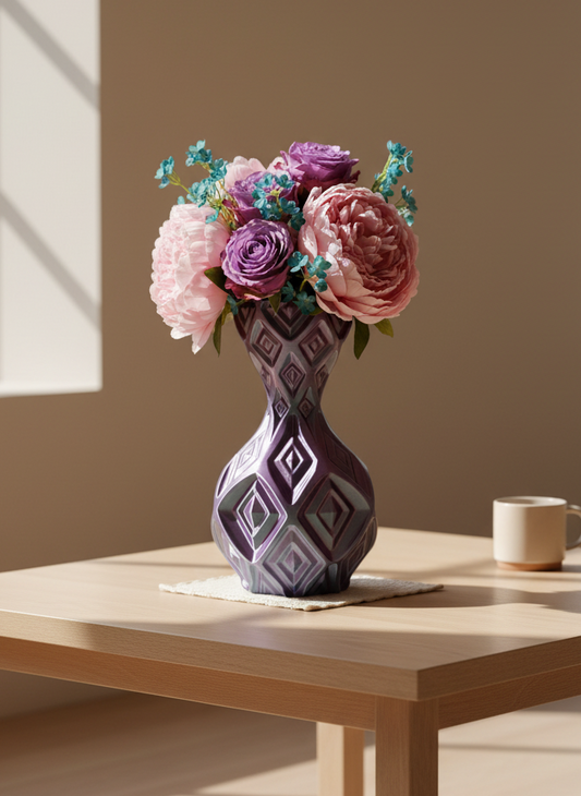 Diamond Ripple Curved Vase - Toys Decor & More