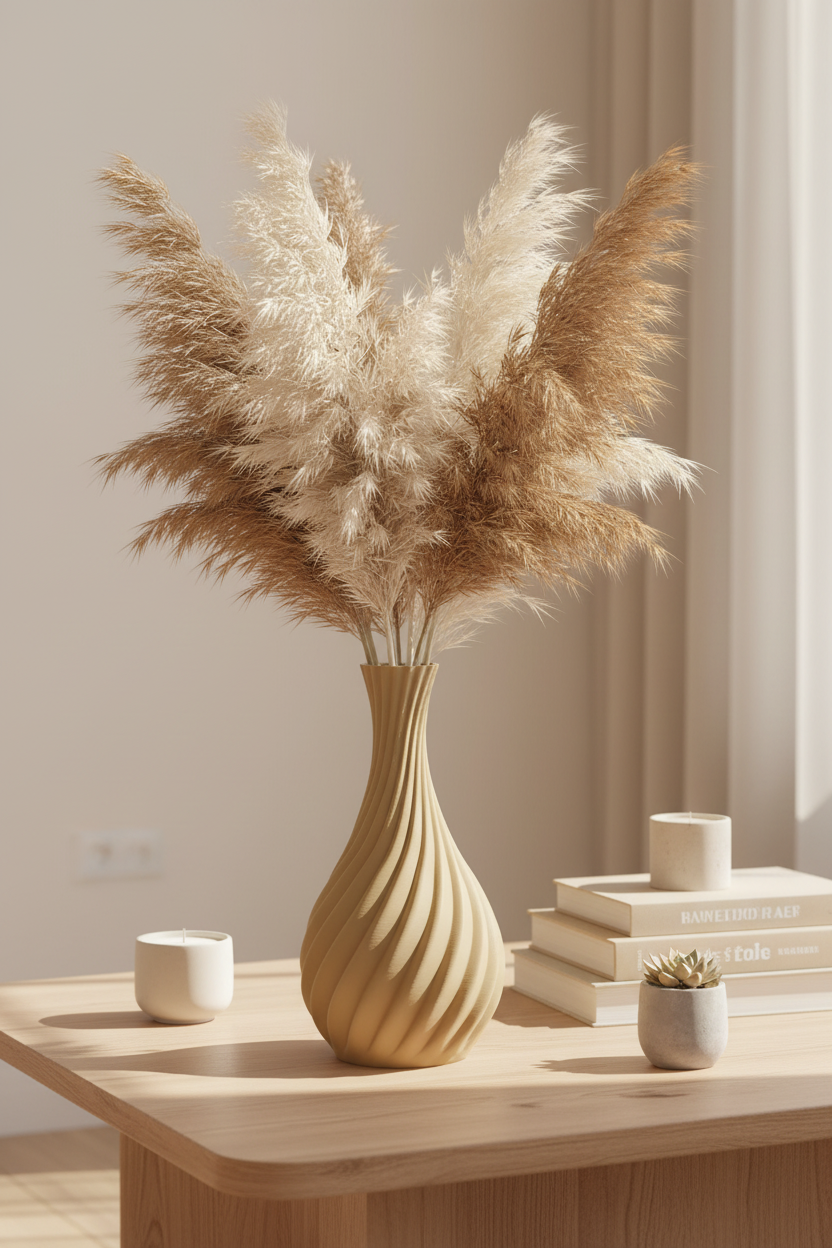 Natural Spiral Curved Vase