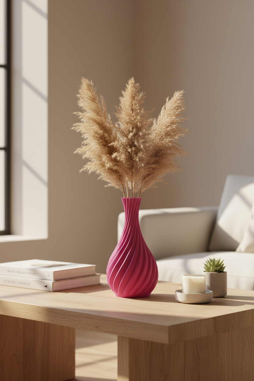Natural Spiral Curved Vase