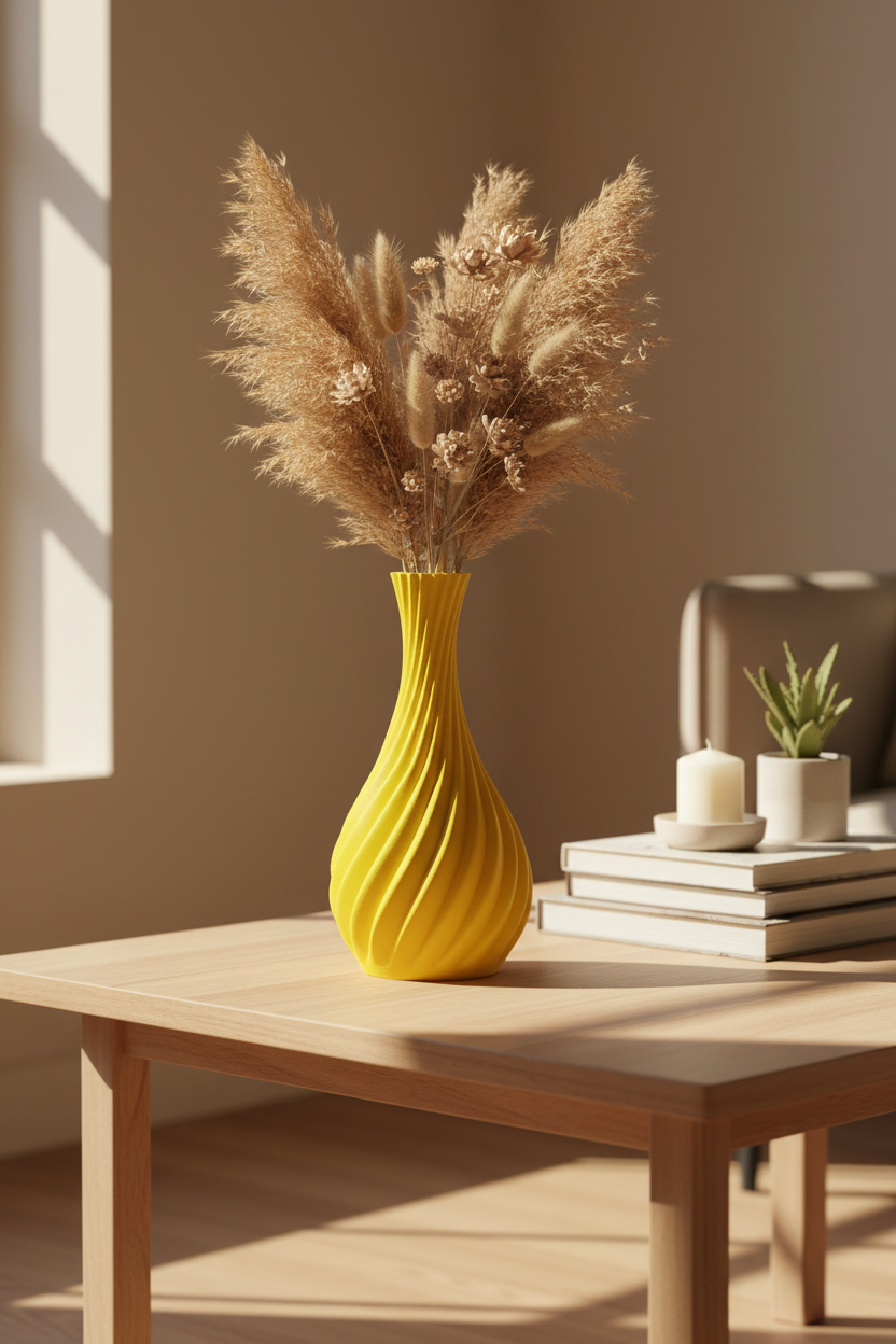 Natural Spiral Curved Vase