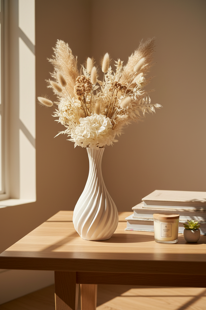 Natural Spiral Curved Vase