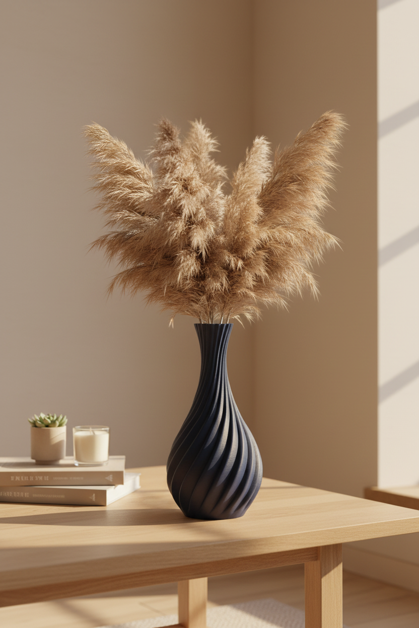 Natural Spiral Curved Vase