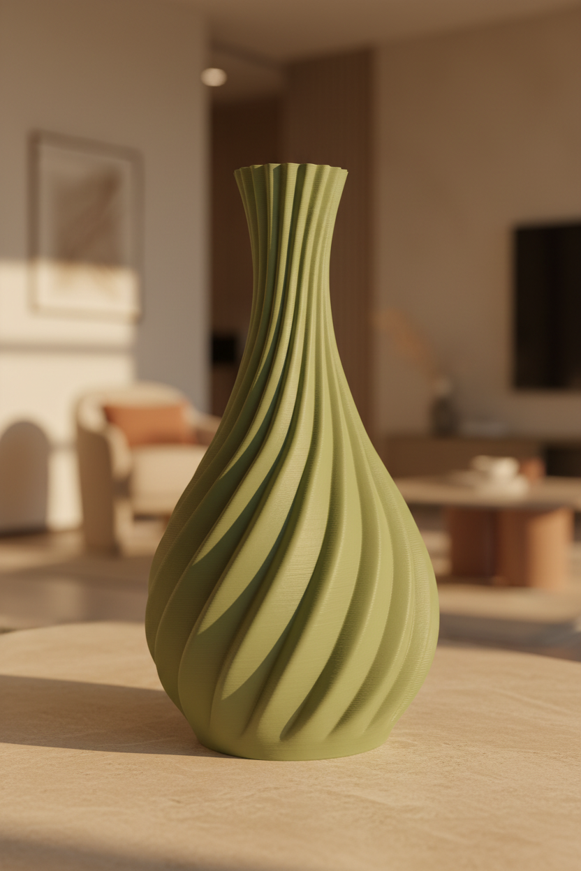 Natural Spiral Curved Vase