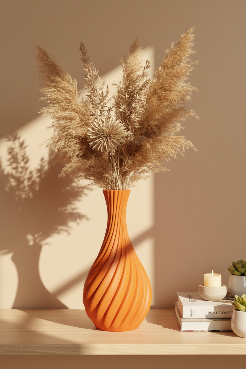 Natural Spiral Curved Vase